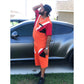 Orange Block Short Set
